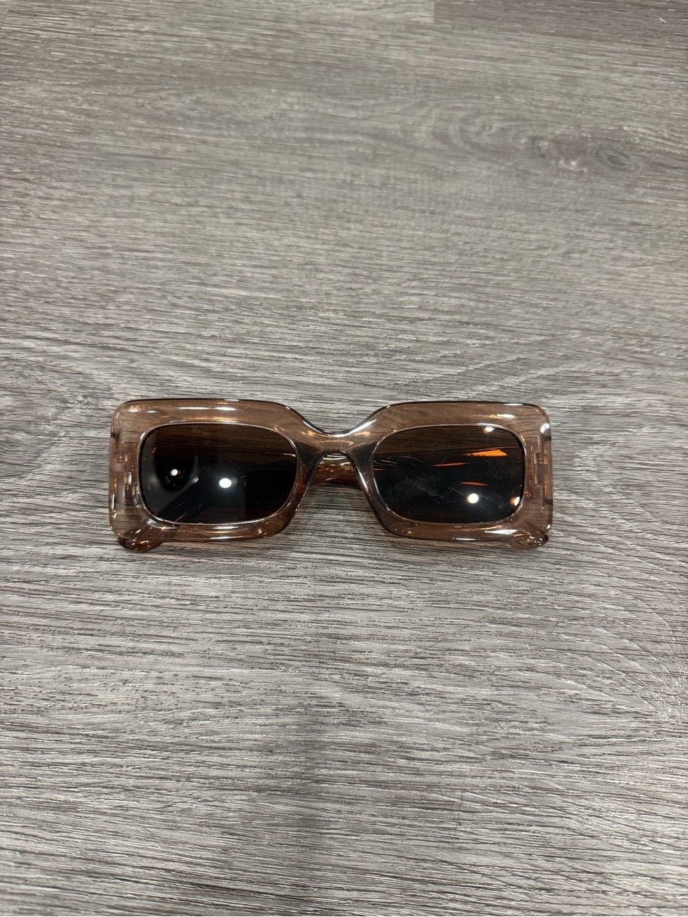 Chunky Rectangular Sunglasses in Brown